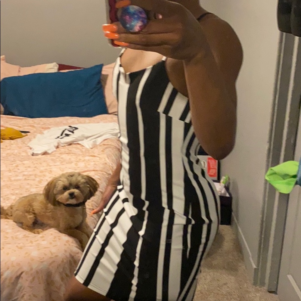 Body con pinstripe dress